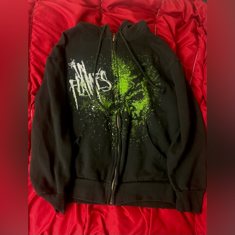In Flames metal band zip up hoodie